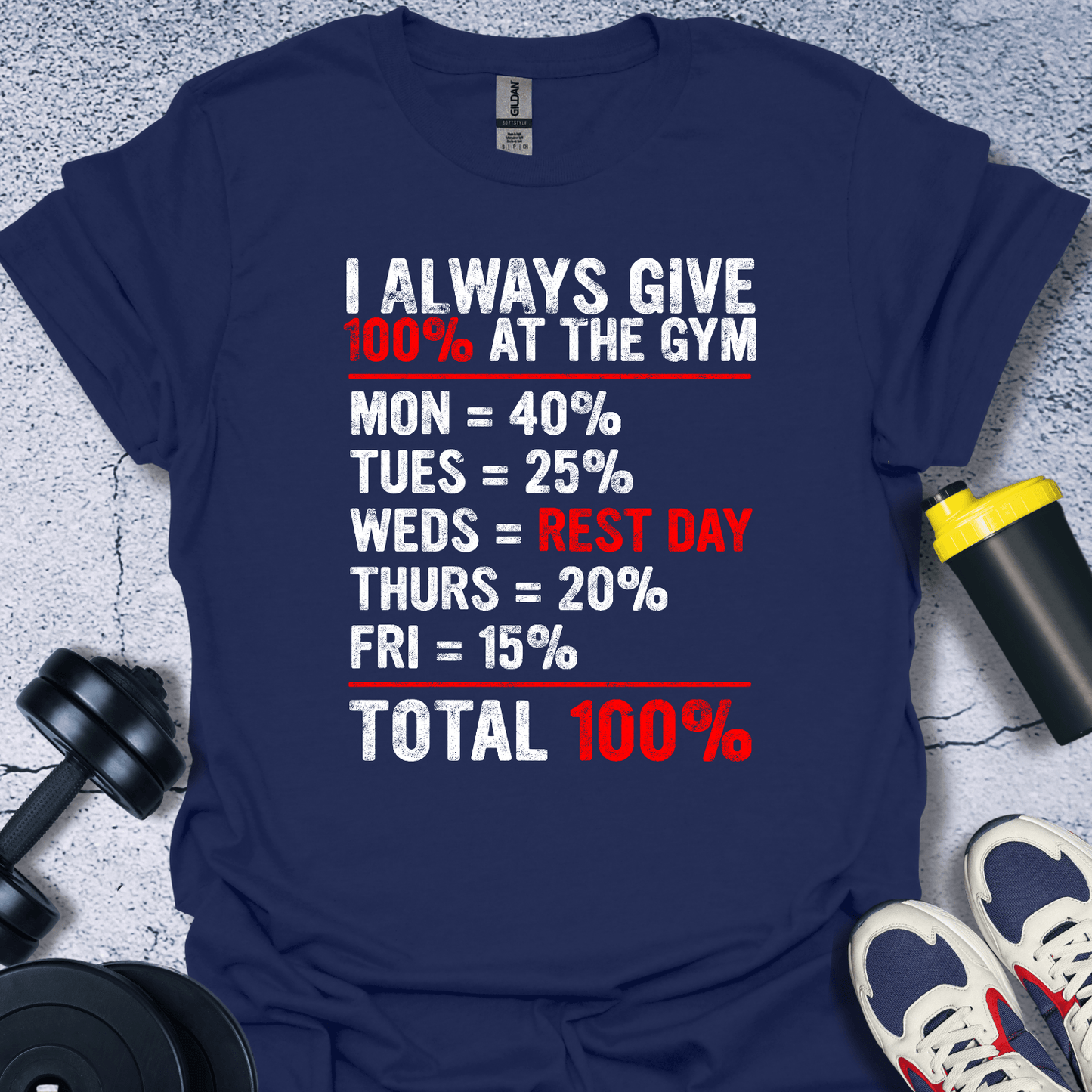 T-Shirt Navy / S 100% To Gym T-Shirt