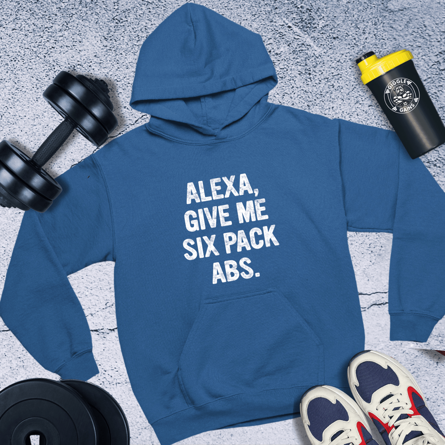 Hoodie Royal / S Alexa Give Me Six Pack Abs Hoodie