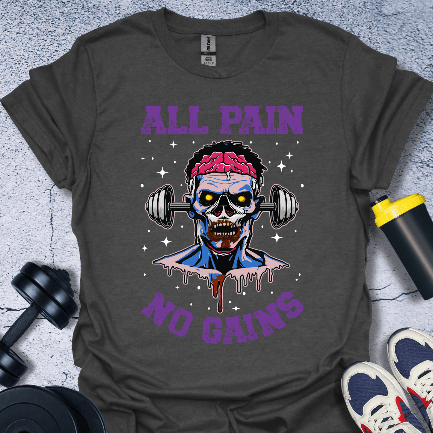 T-Shirt Dark Heather / S All Pain No Gains T-Shirt