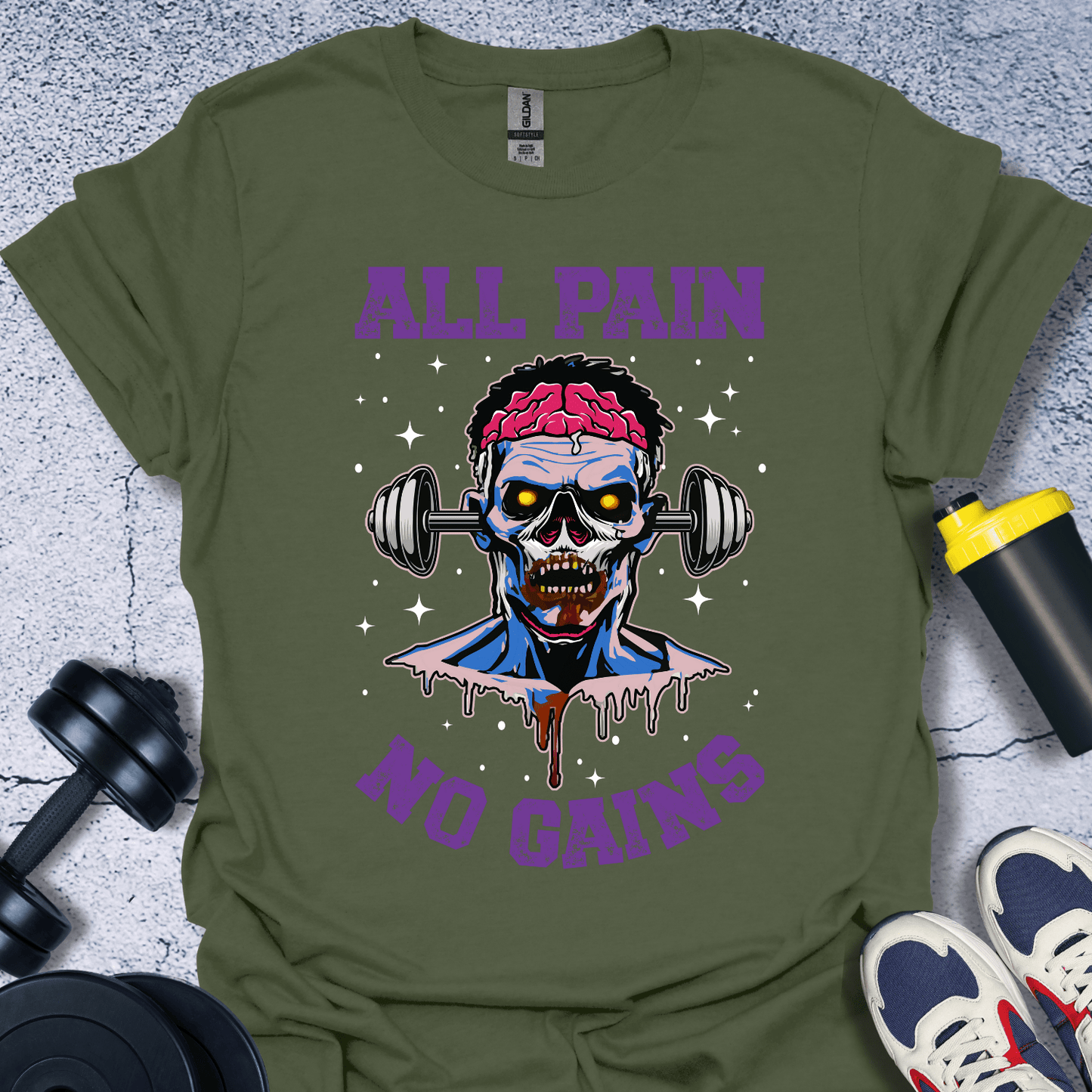 T-Shirt Military Green / S All Pain No Gains T-Shirt