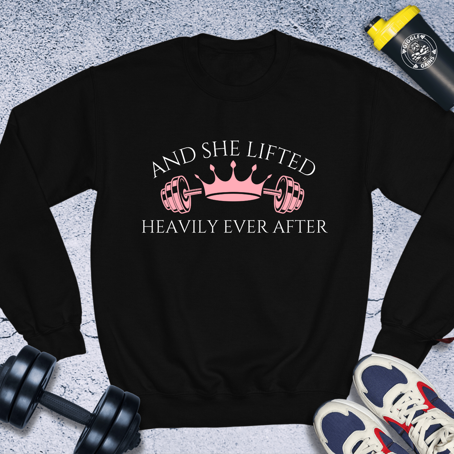 Sweatshirt Black / S And She Lifted Heavily Ever After Crewneck