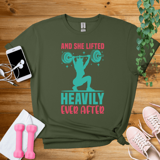 T-Shirt Military Green / S And She Lifted T-Shirt