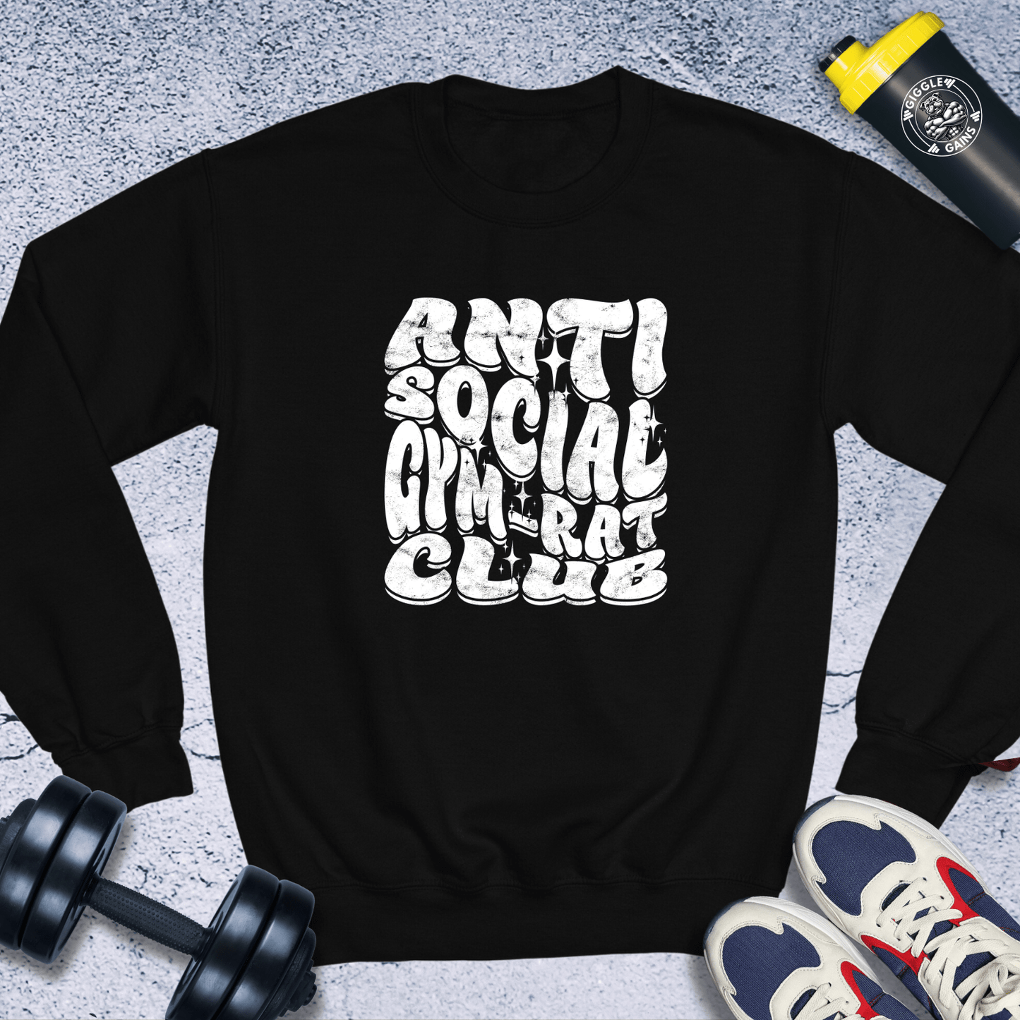 Sweatshirt Black / S Anti Social Gym Rat Club Crewneck