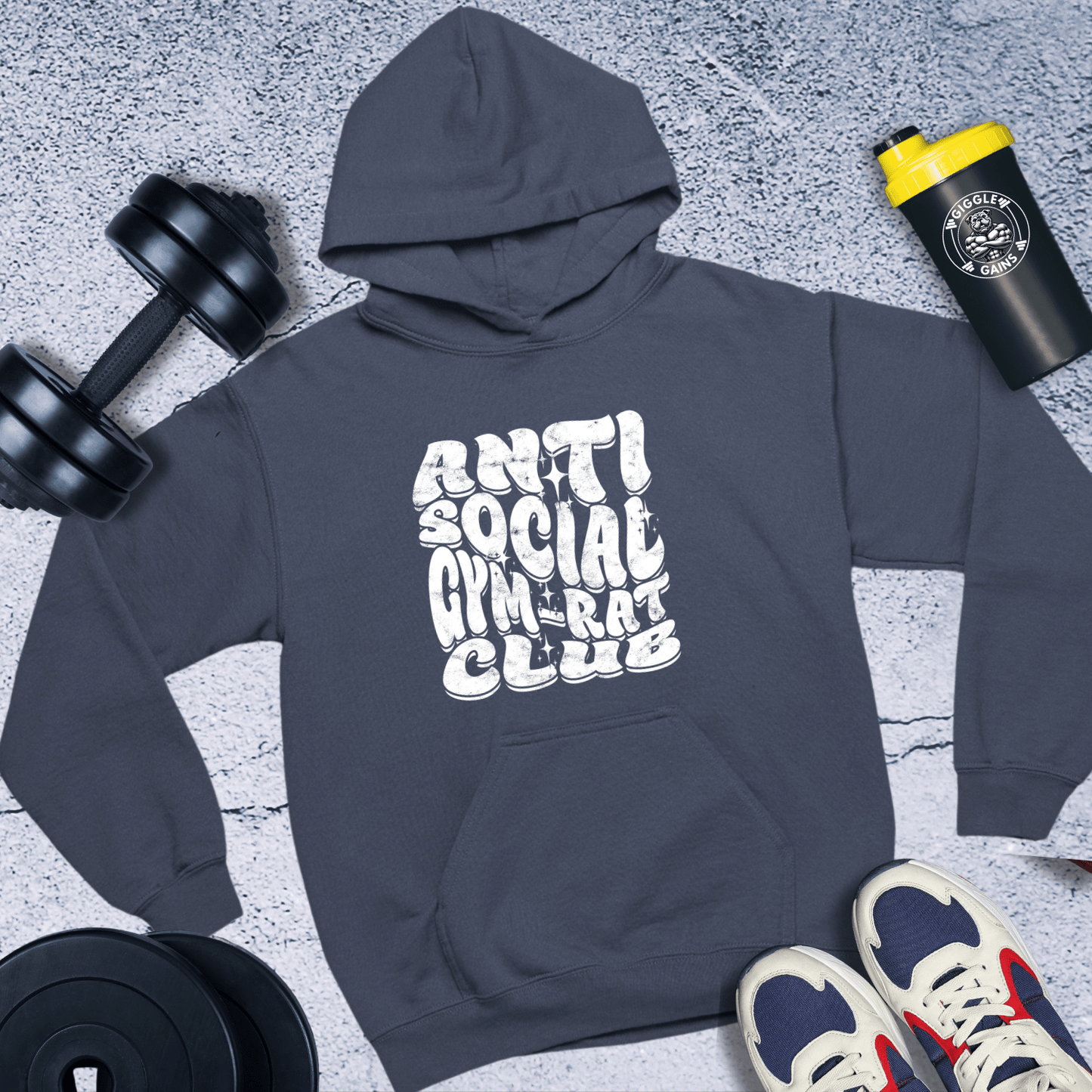 Hoodie Navy / S Anti Social Gym Rat Club Hoodie