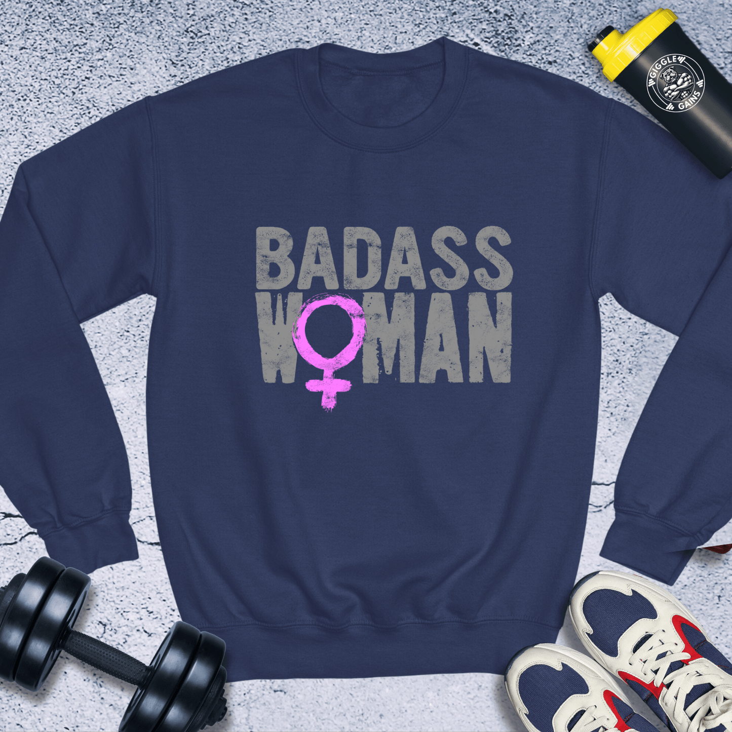 Sweatshirt Navy / S Badass Woman Crewneck