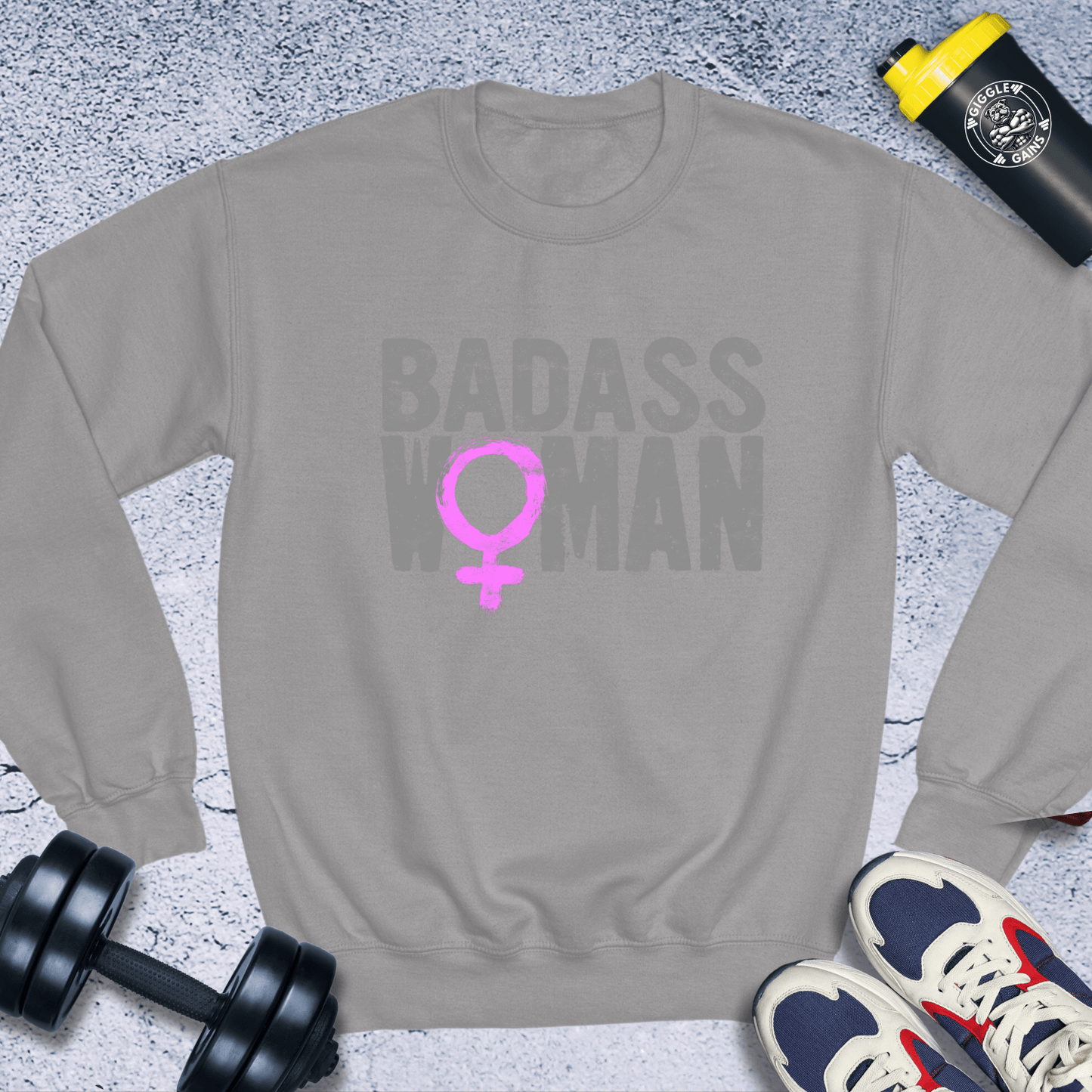 Sweatshirt Sport Grey / S Badass Woman Crewneck