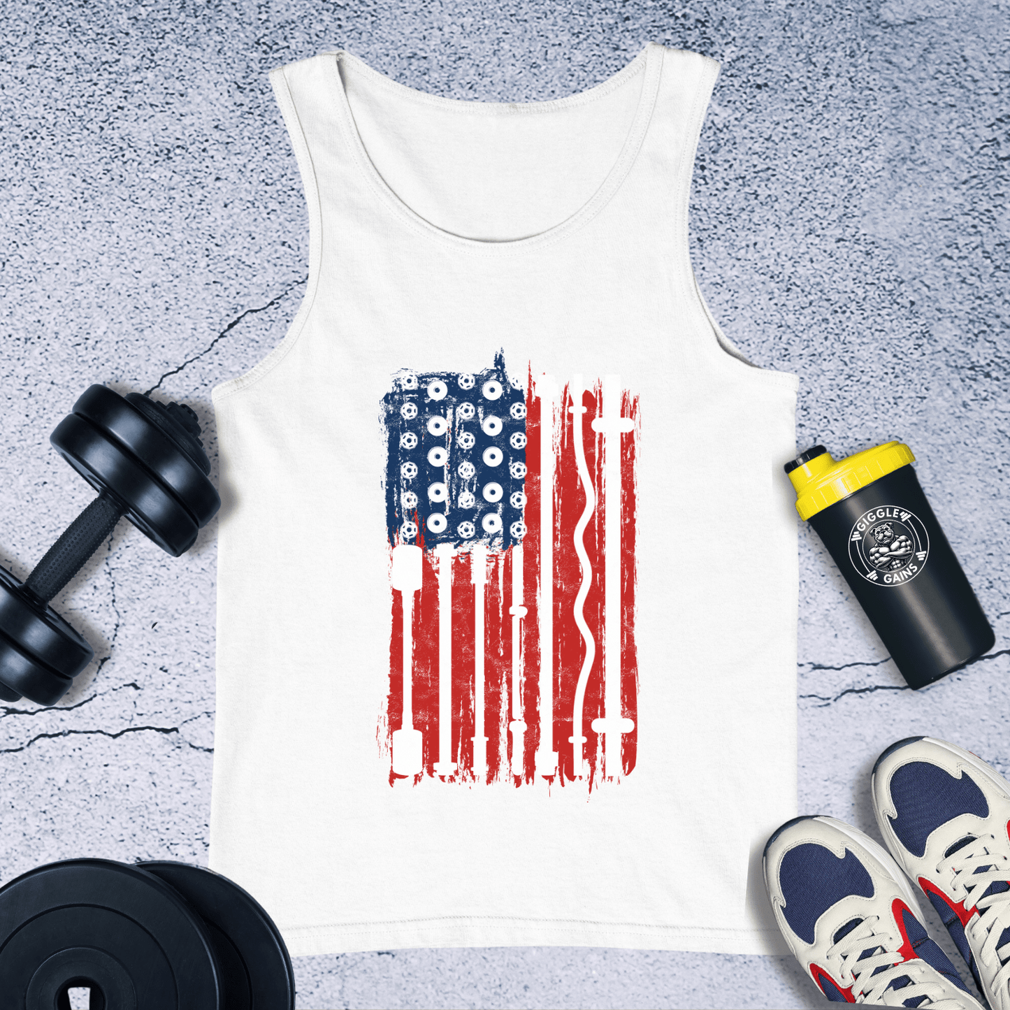 Tank Top White / XS Barbell Patriot Tank Top