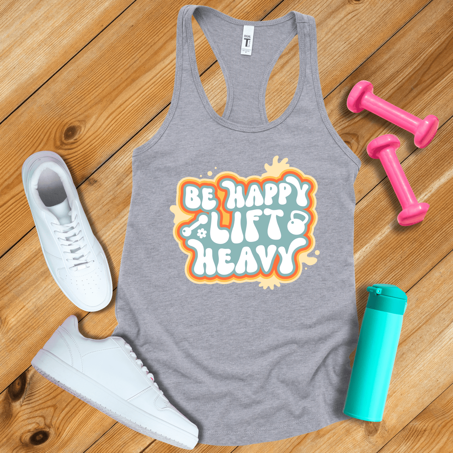 Tank Top Heather Grey / S Be Happy Lift Heavy Tank Top