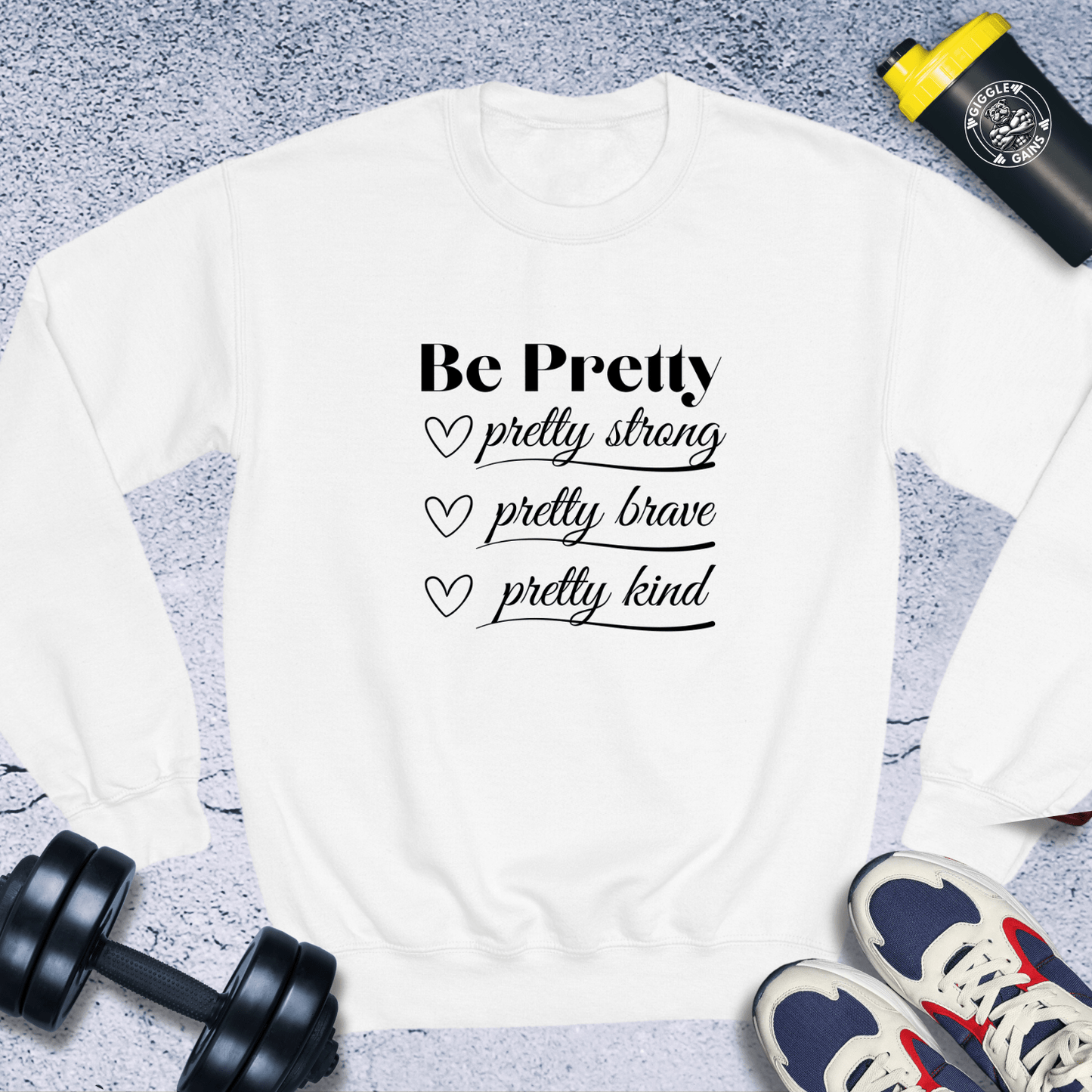 Sweatshirt White / S Be Pretty Crewneck