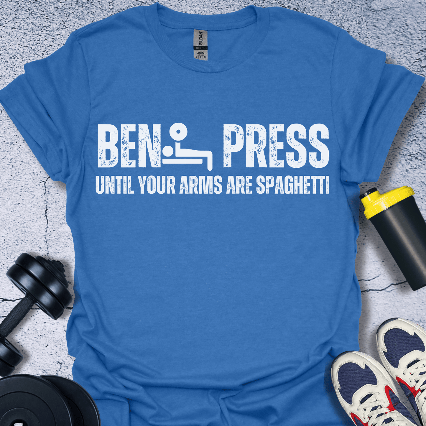 T-Shirt Heather Royal / S Bench Press Until your Arms Are Spaghetti T-Shirt