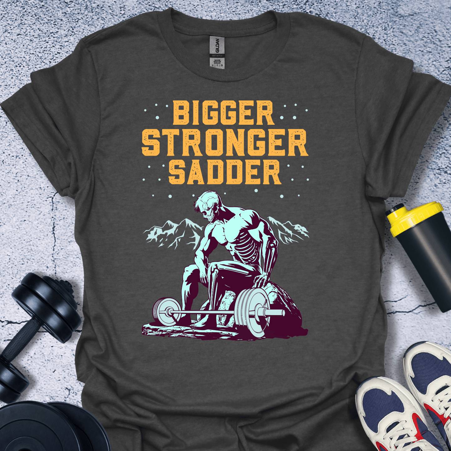 T-Shirt Dark Heather / S Bigger Stronger Sadder T-Shirt