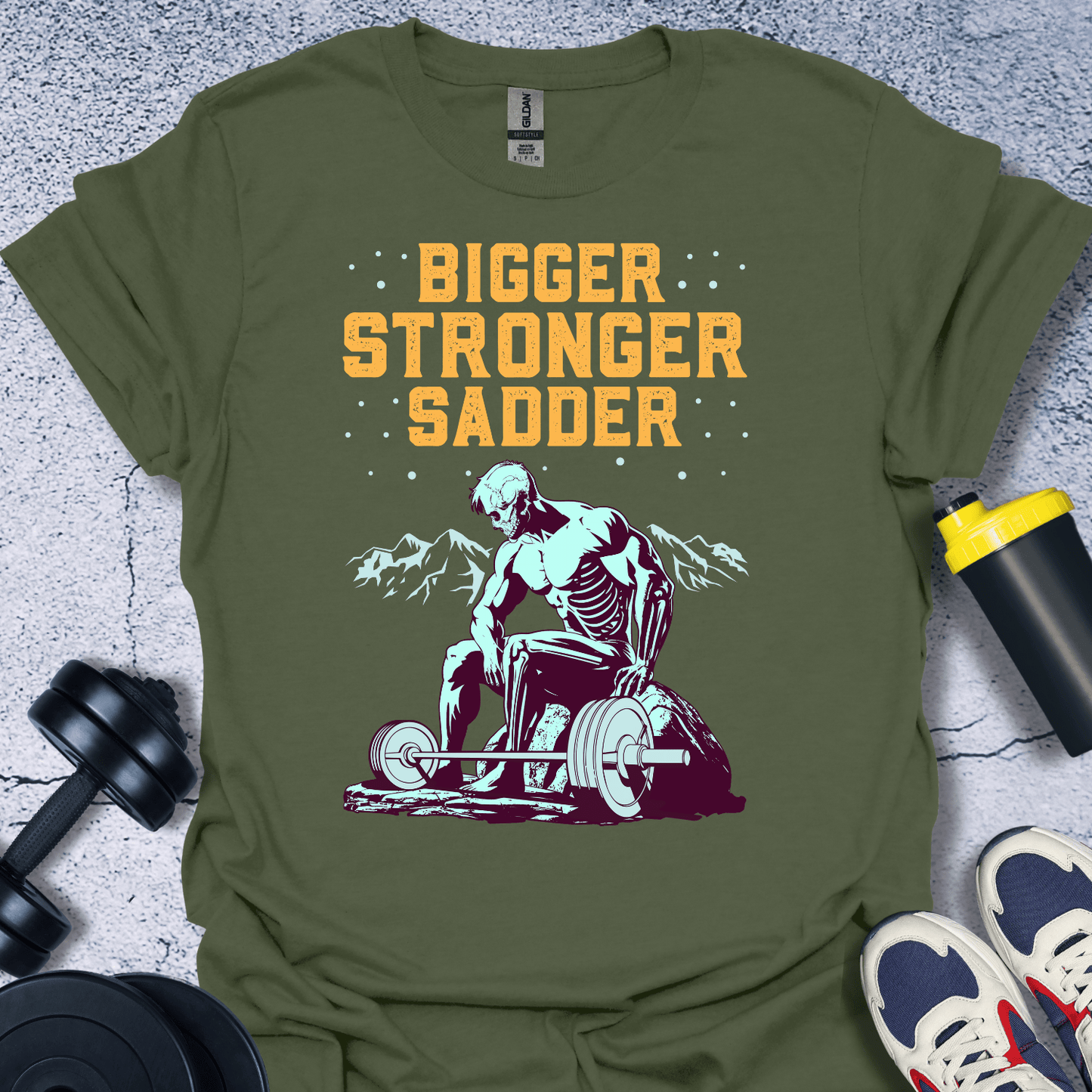 T-Shirt Military Green / S Bigger Stronger Sadder T-Shirt