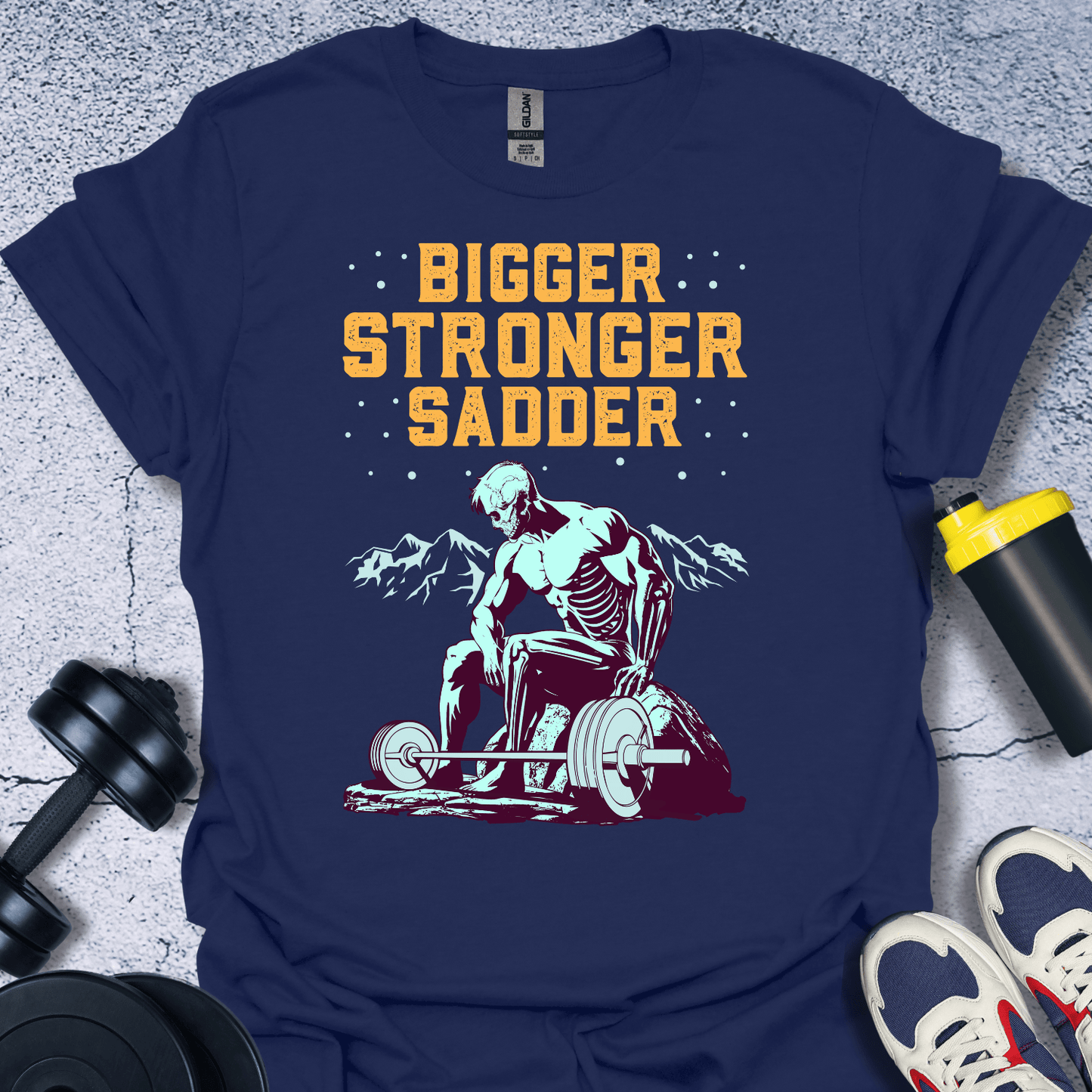 T-Shirt Navy / S Bigger Stronger Sadder T-Shirt