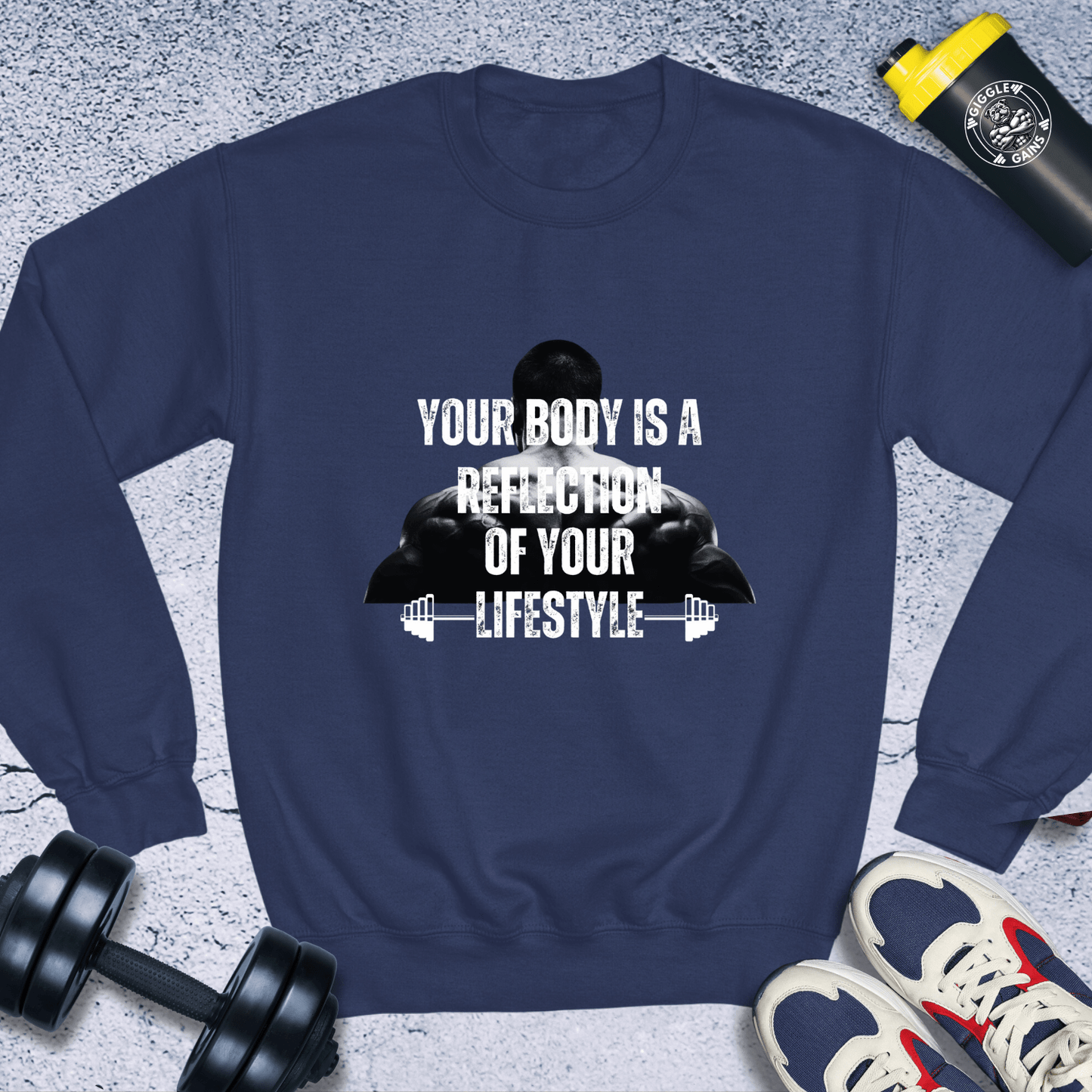 Sweatshirt Navy / S Body Is A Reflection Of Your Lifestyle Crewneck