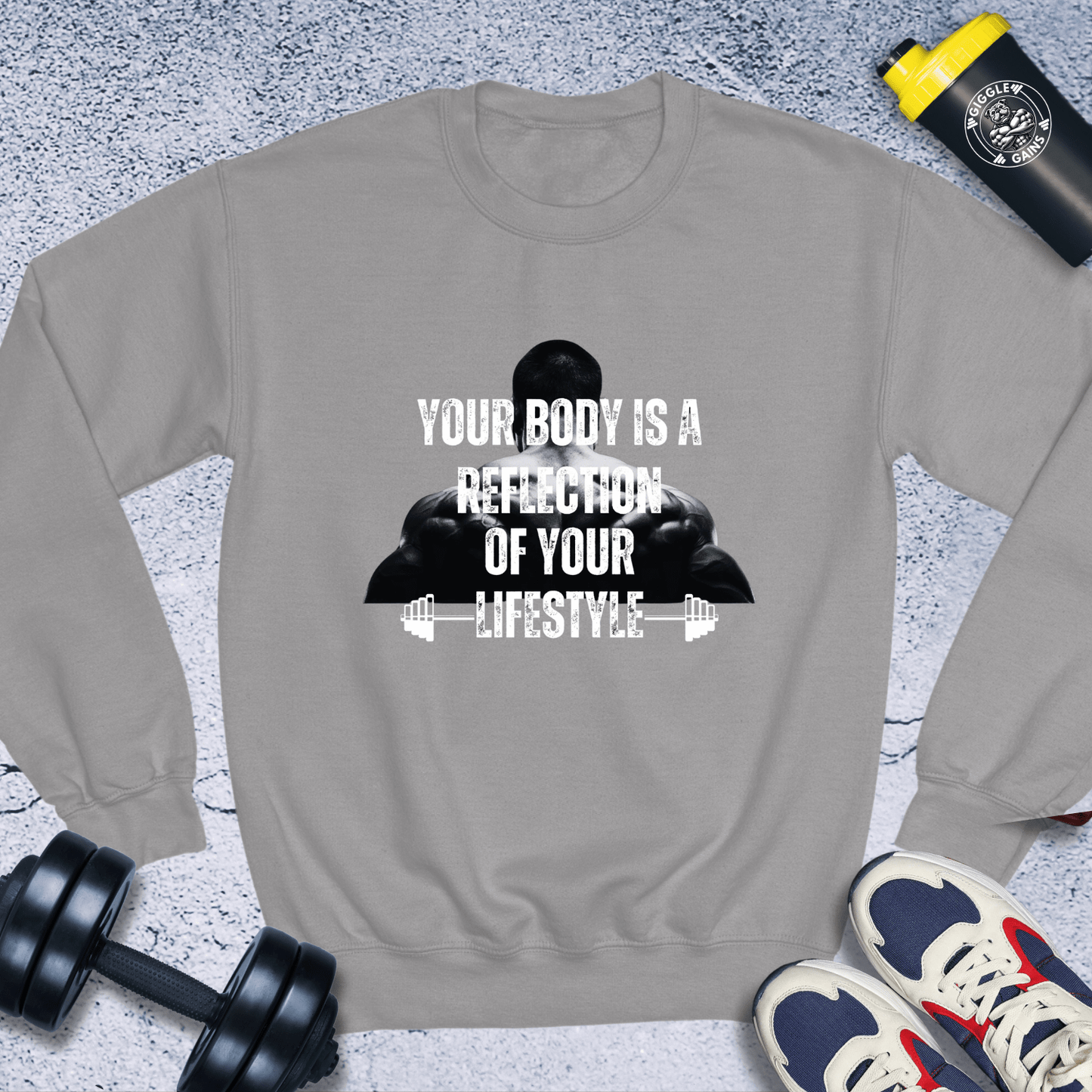 Sweatshirt Sport Grey / S Body Is A Reflection Of Your Lifestyle Crewneck