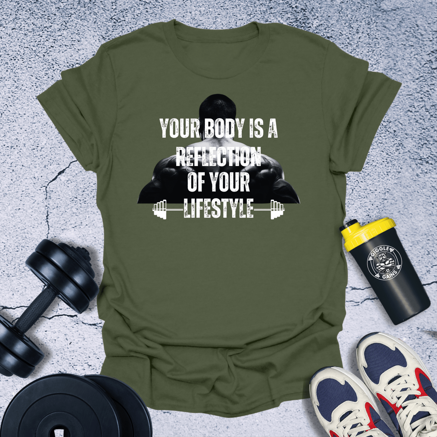 T-Shirt Military Green / S Body Is A Reflection Of Your Lifestyle T-Shirt