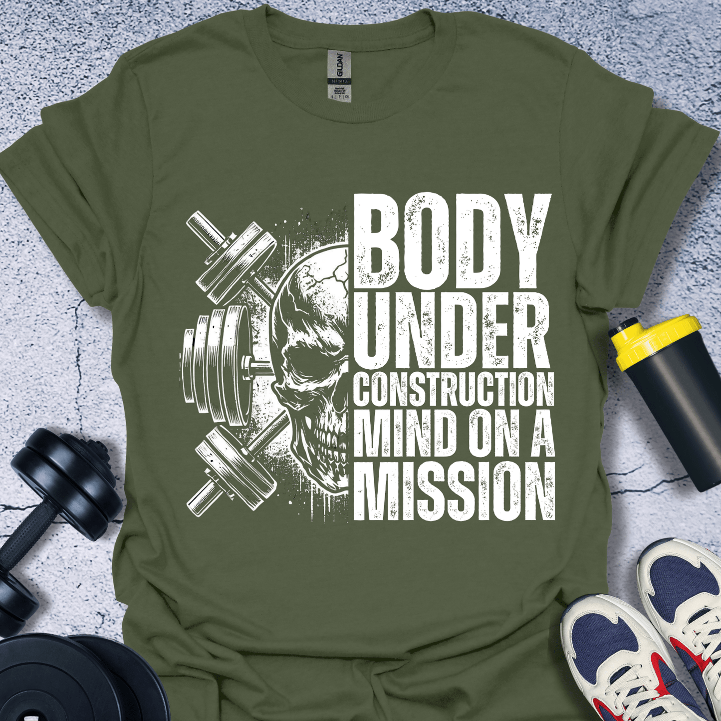 T-Shirt Military Green / S Body Under Construction Mind On A Mission T-Shirt