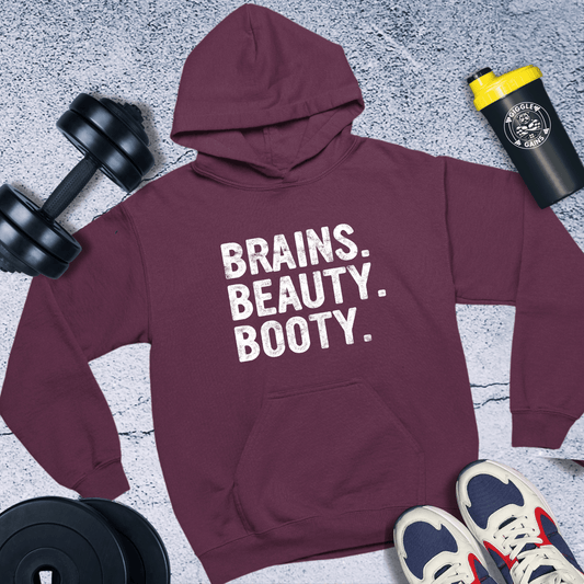 Hoodie Maroon / S Brains Beauty Booty Hoodie