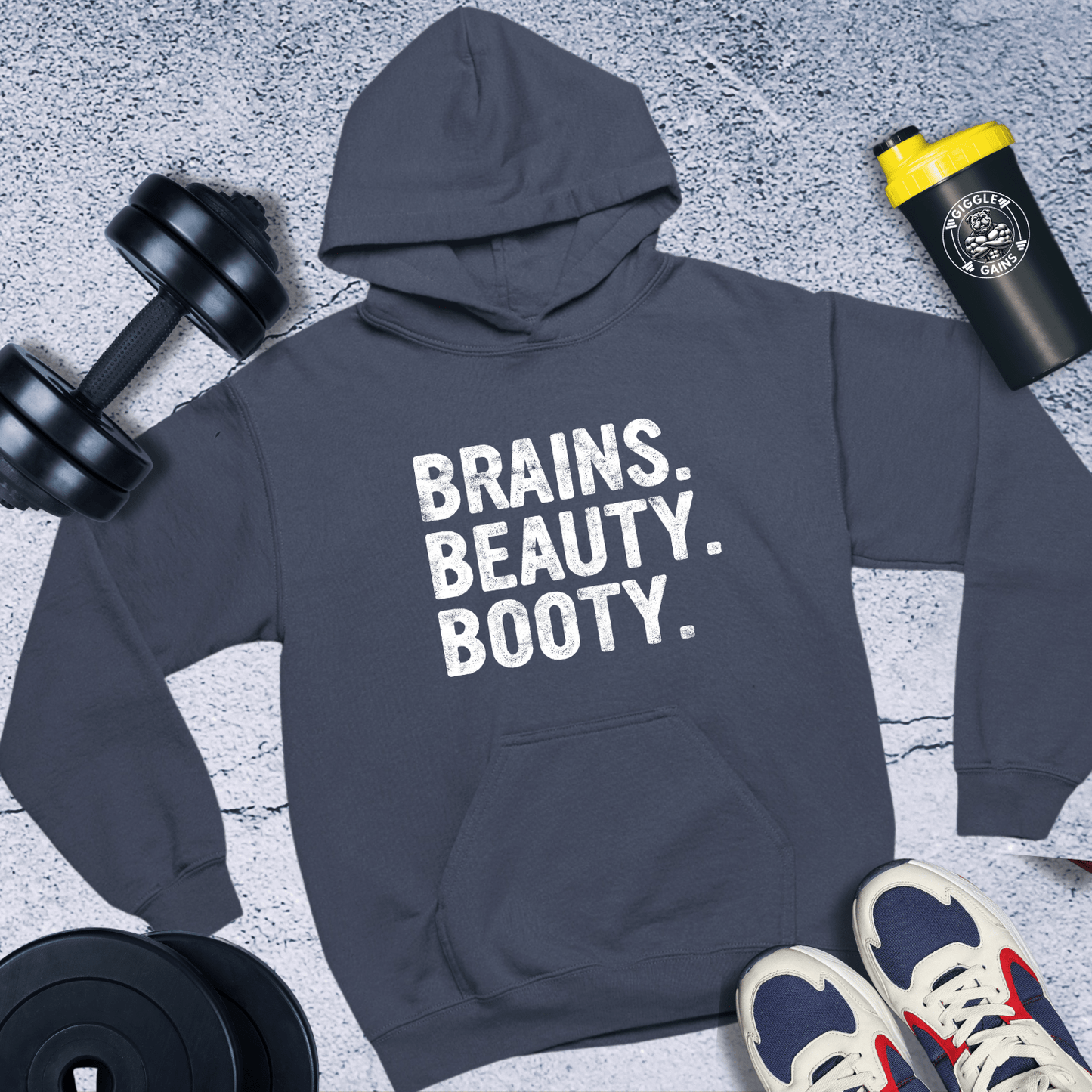 Hoodie Navy / S Brains Beauty Booty Hoodie