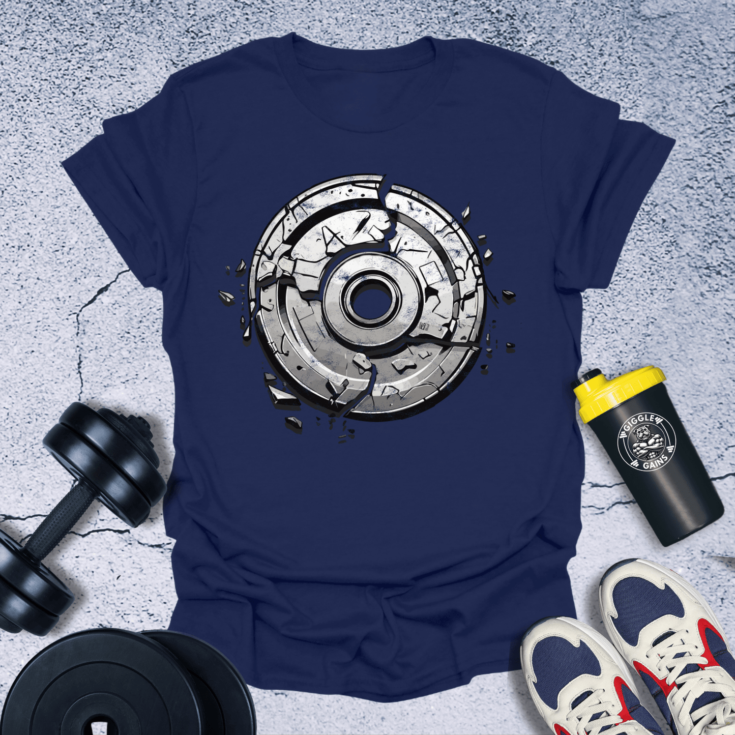 T-Shirt Navy / S Breaking Bumper Plate T-Shirt