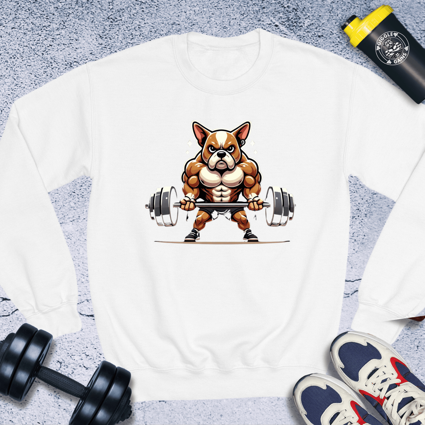 Sweatshirt White / S Bulldog Lifting Crewneck