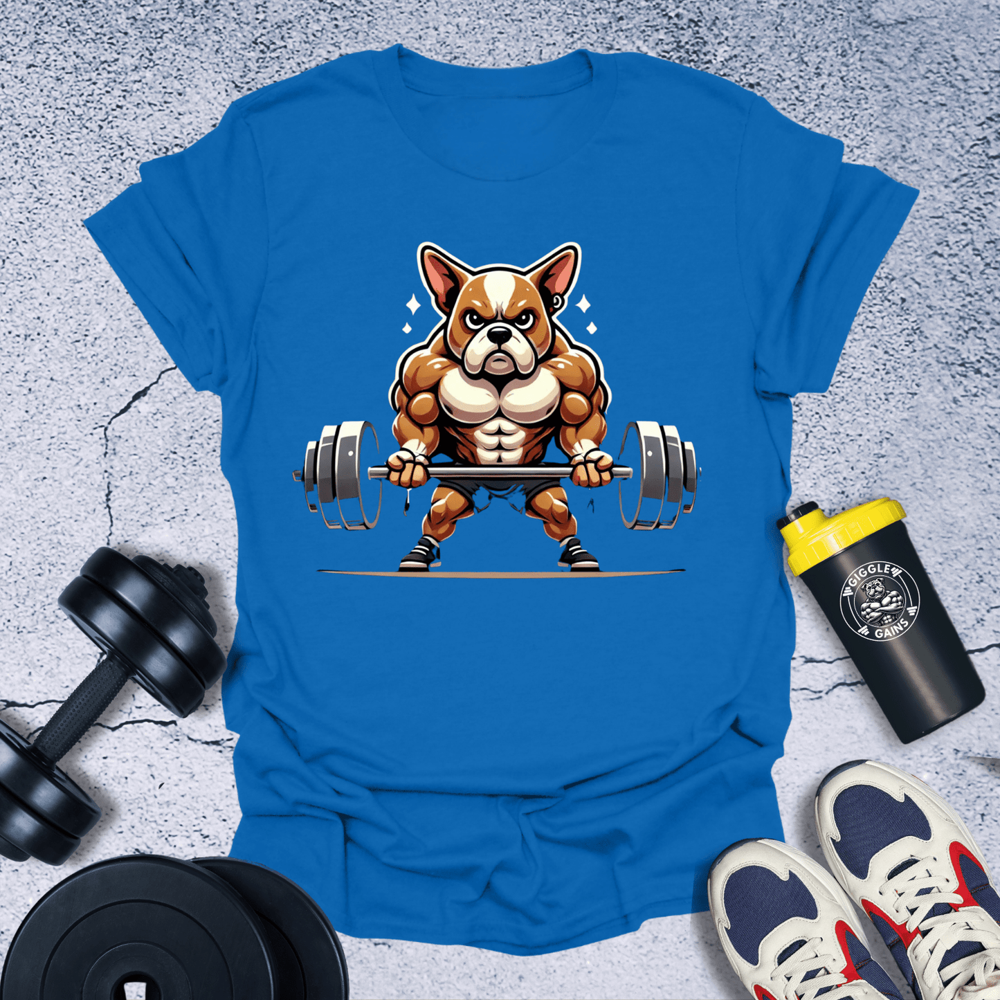 T-Shirt Heather Royal / S Bulldog Lifting T-Shirt