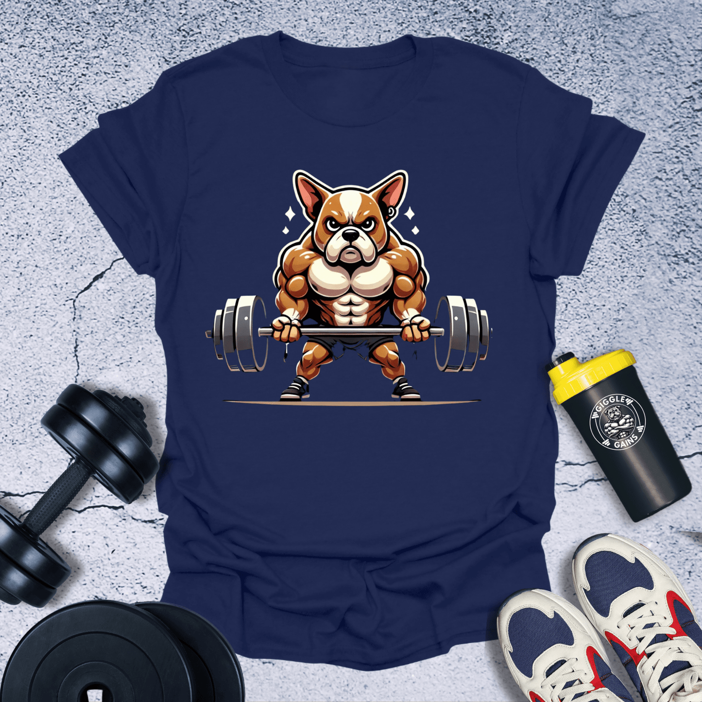 T-Shirt Navy / S Bulldog Lifting T-Shirt