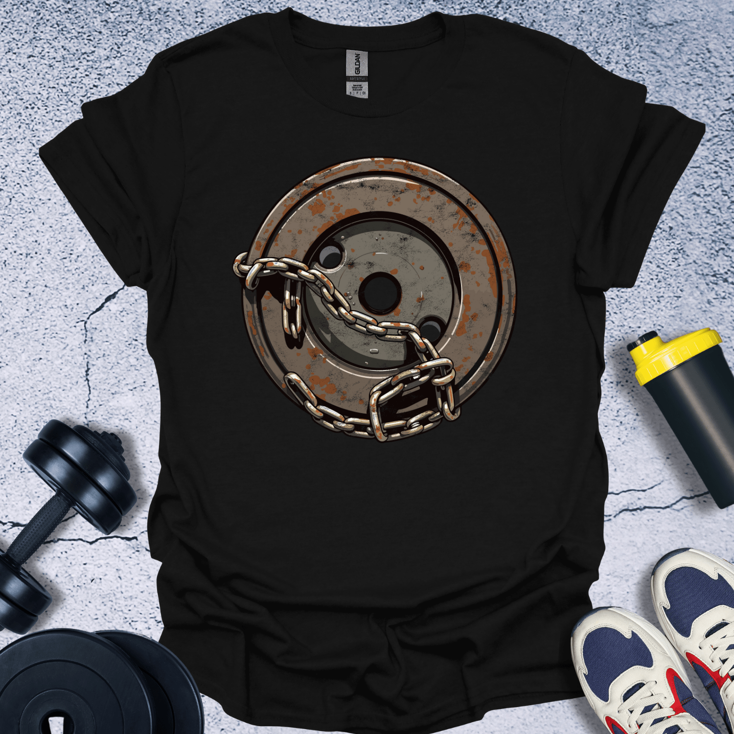 T-Shirt Black / S Bumper Plate With Chain T-Shirt