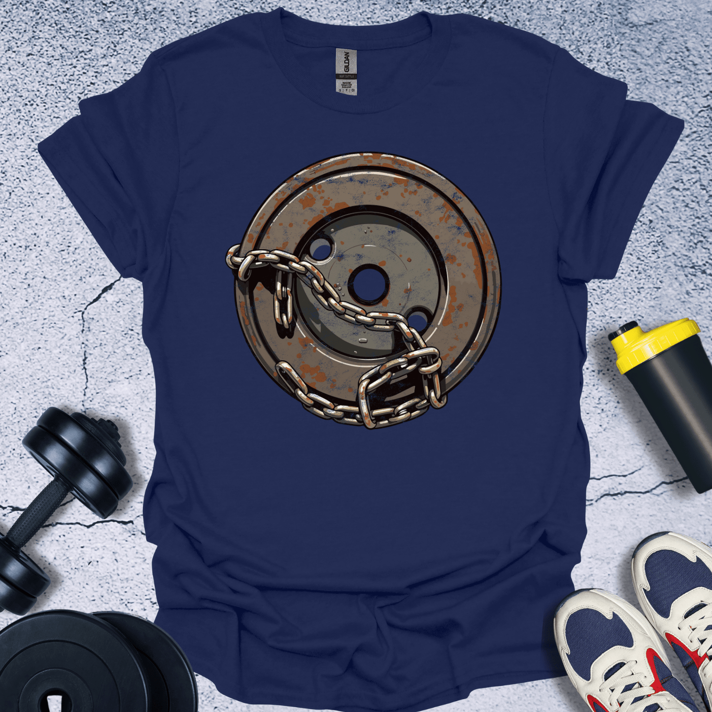 T-Shirt Navy / S Bumper Plate With Chain T-Shirt