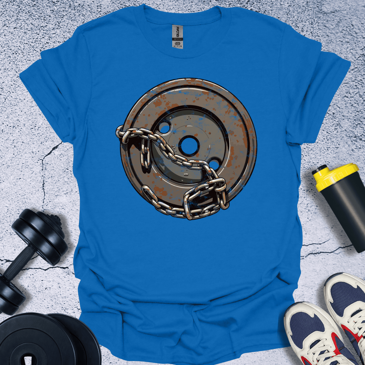 T-Shirt Royal / S Bumper Plate With Chain T-Shirt