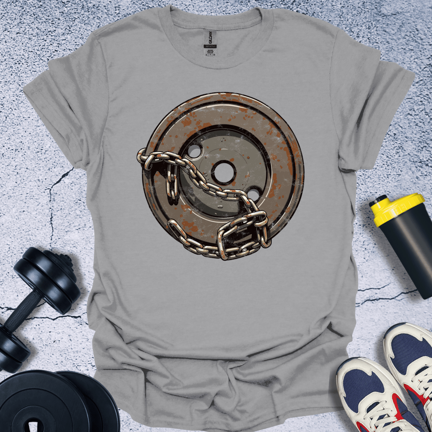 T-Shirt Sport Grey / S Bumper Plate With Chain T-Shirt