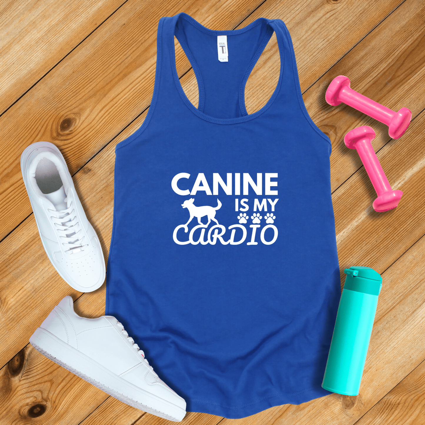 Tank Top Solid Royal / S Canine Is My Cardio Tank Top