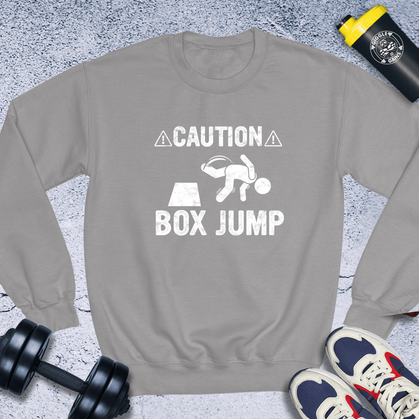 Sweatshirt Sport Grey / S Caution Box Jump Crewneck