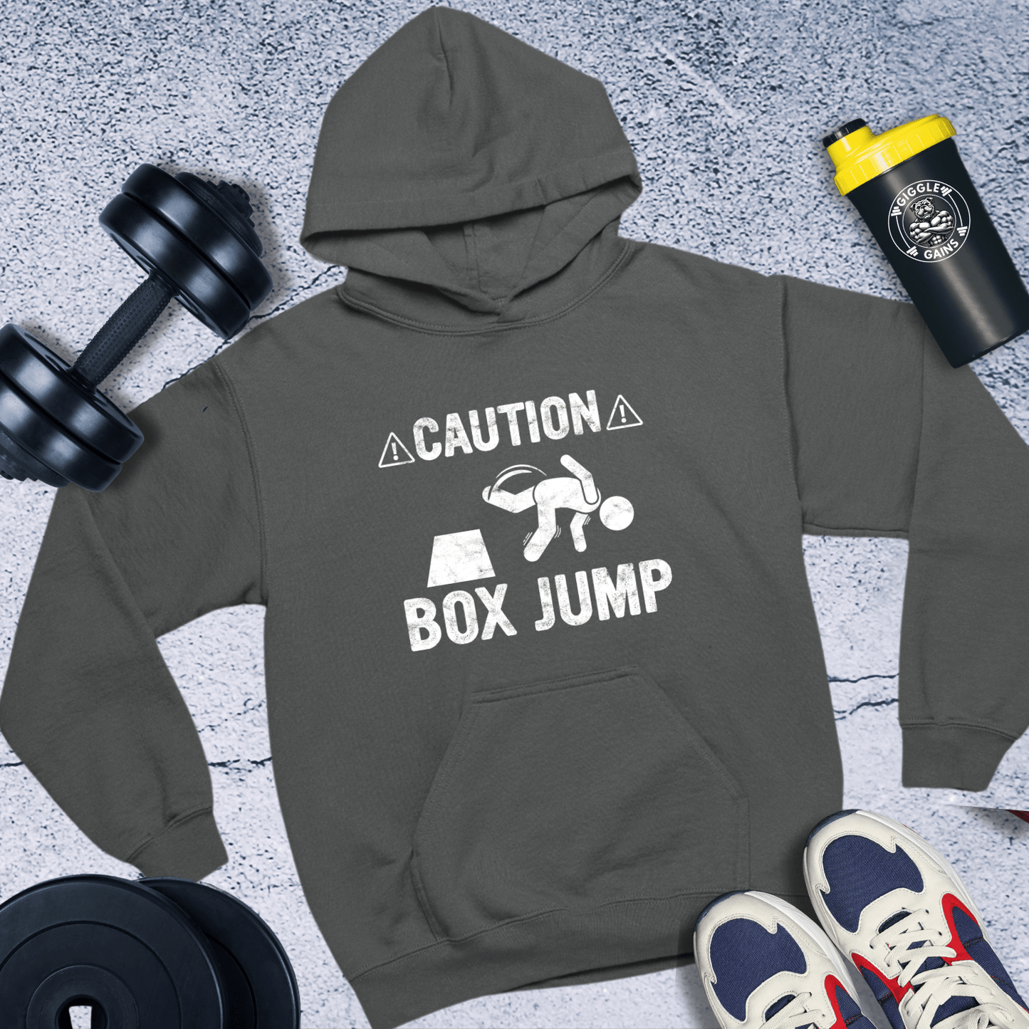 Hoodie Dark Heather / S Caution Box Jump Hoodie