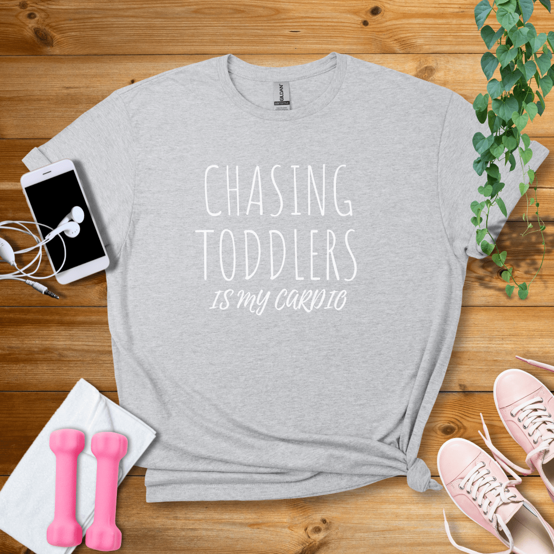 T-Shirt Sport Grey / S Chasing Toddlers Is My Cardio T-Shirt