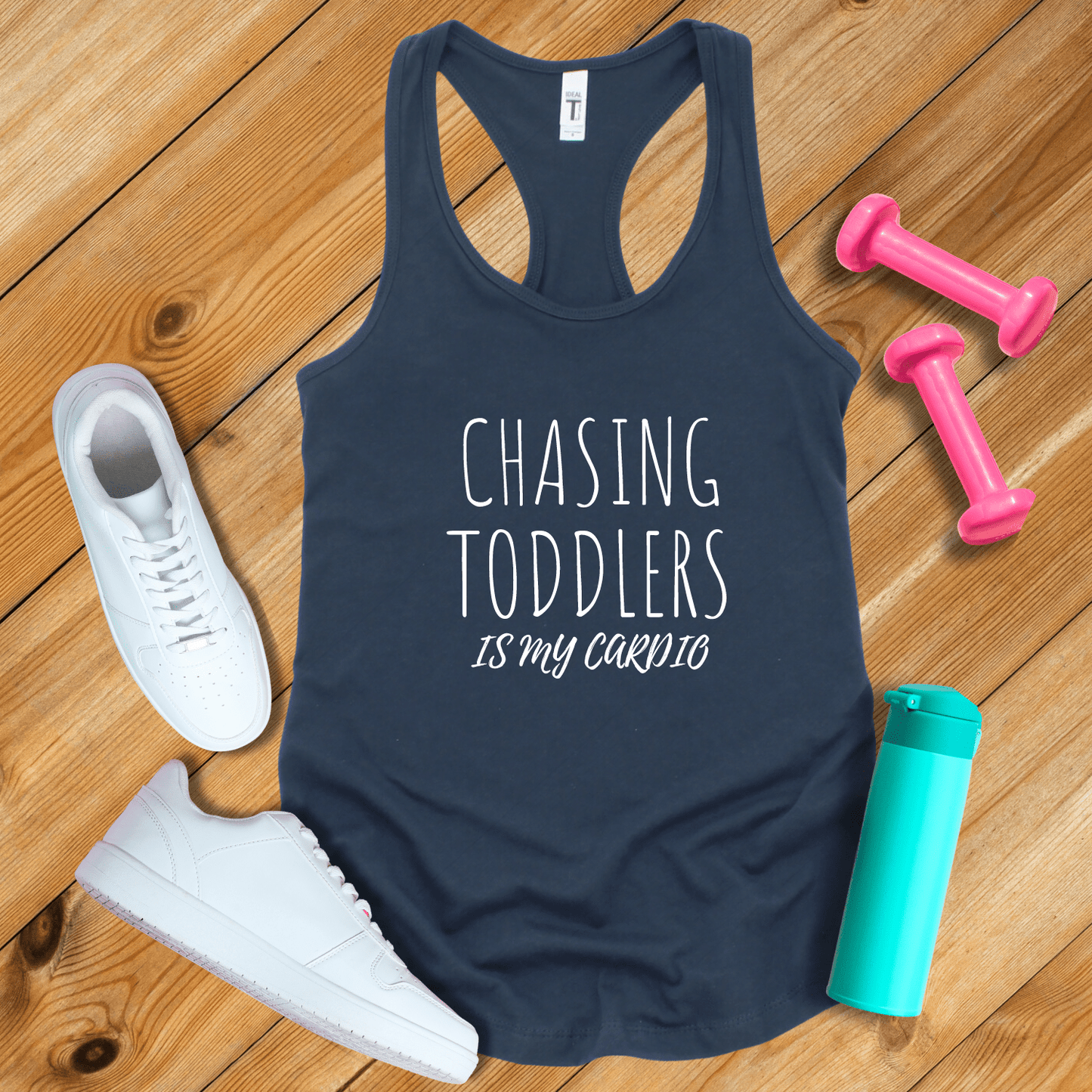 Tank Top Solid Midnight Navy / XS Chasing Toddlers Is My Cardio Tank Top