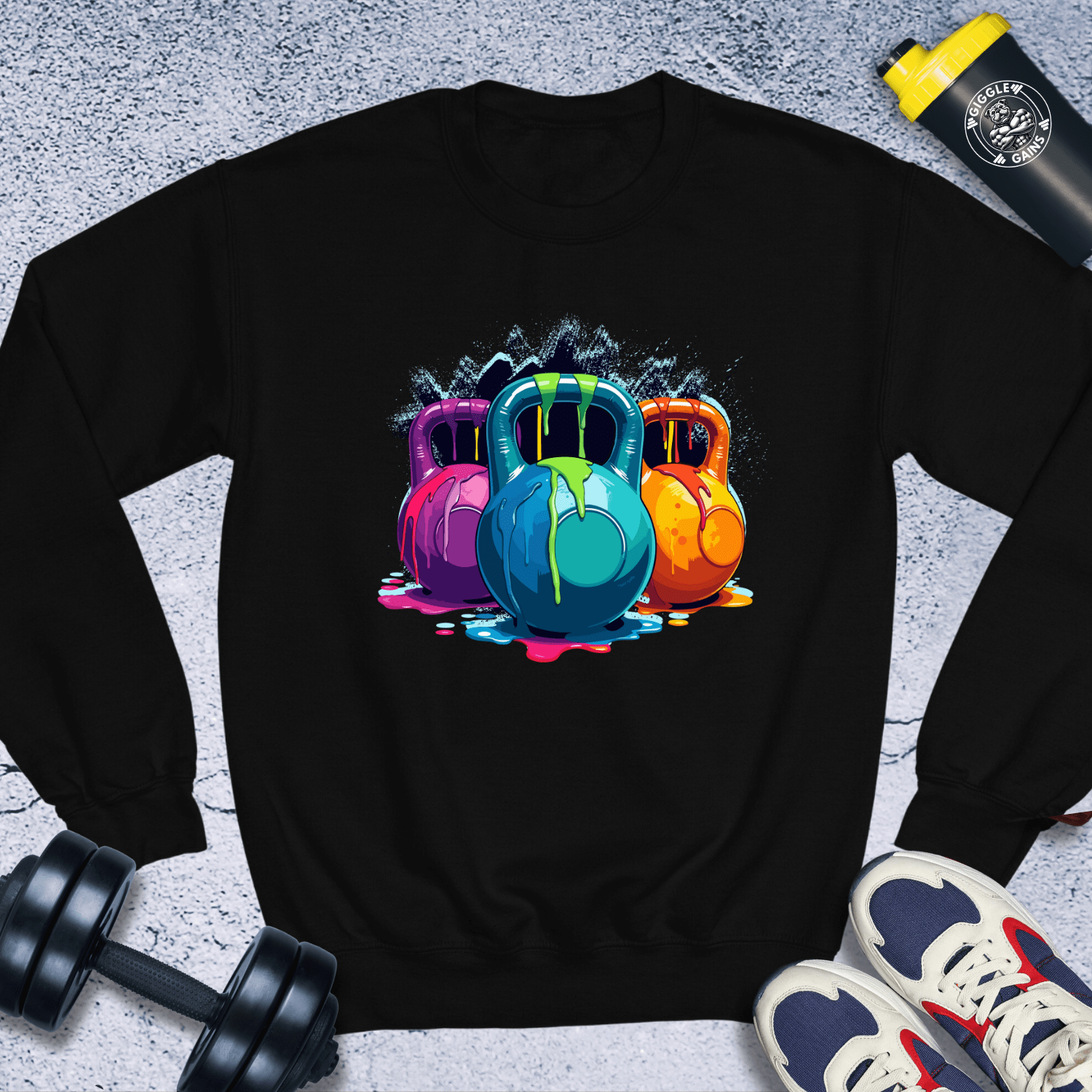 Sweatshirt Black / S Colorful Kettlebells Crewneck