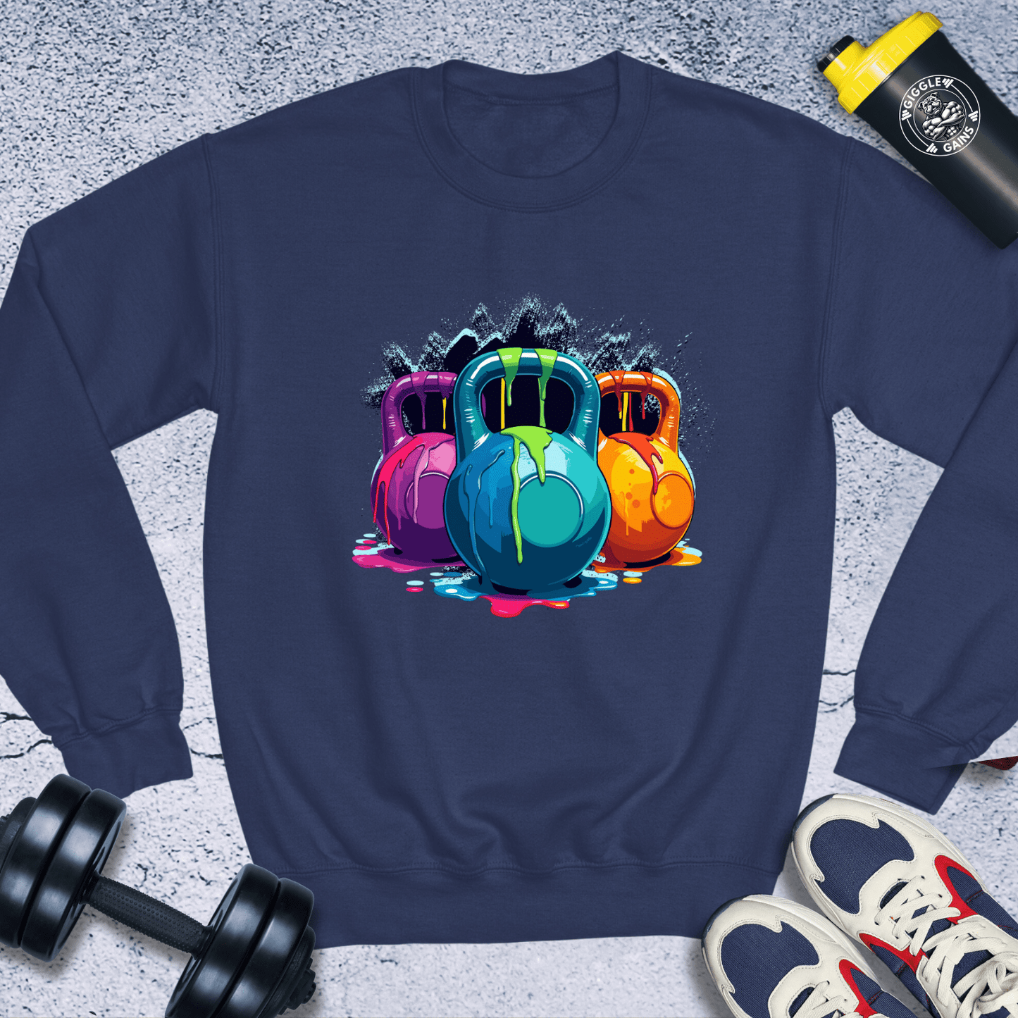 Sweatshirt Navy / S Colorful Kettlebells Crewneck