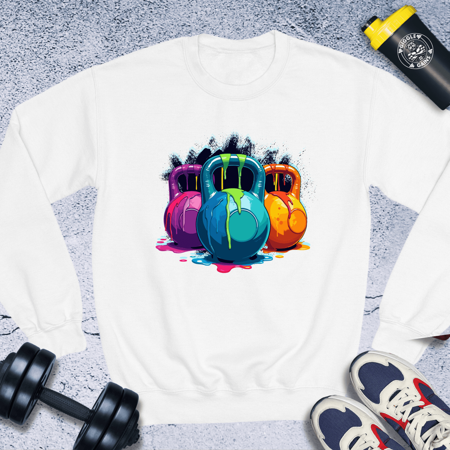 Sweatshirt White / S Colorful Kettlebells Crewneck