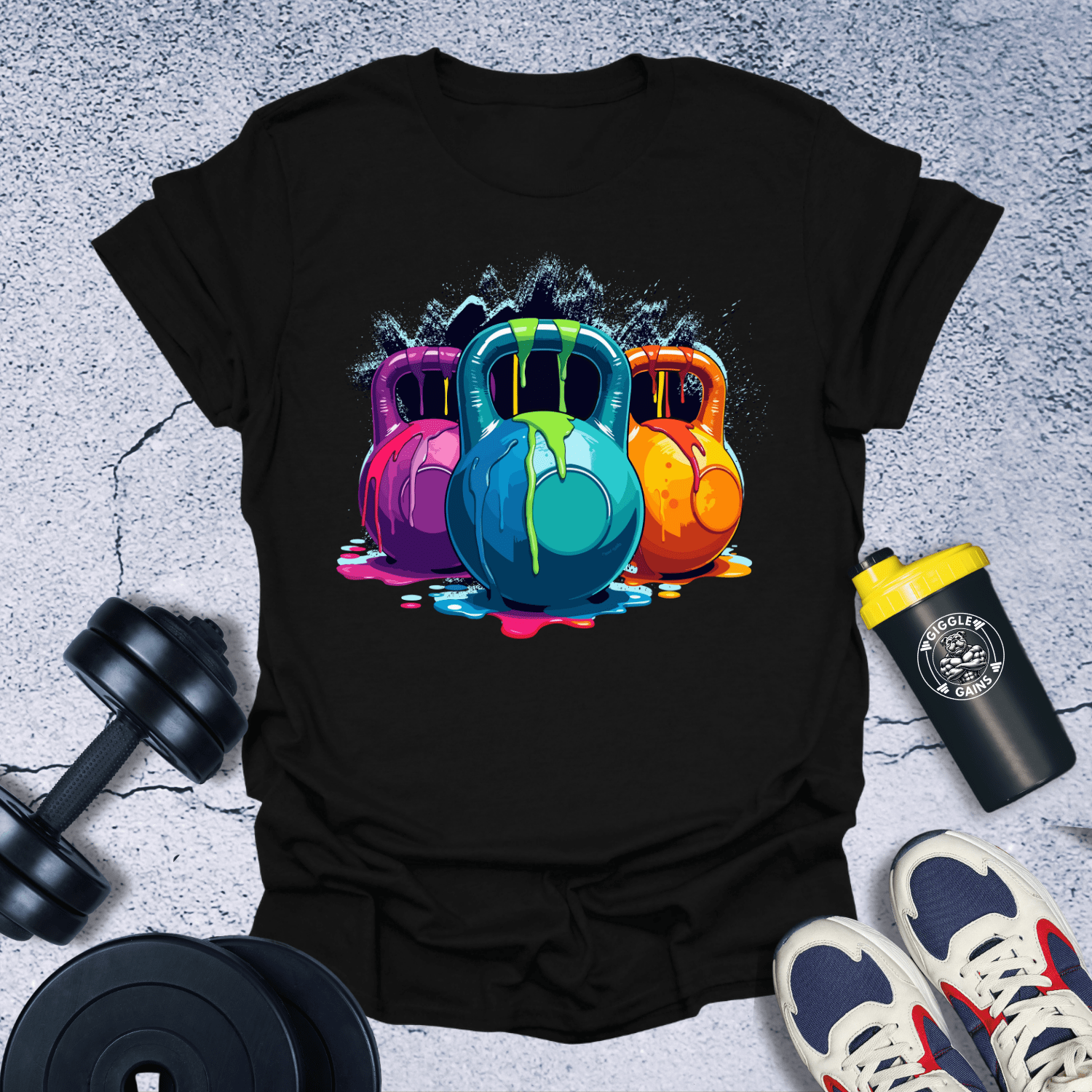 T-Shirt Black / S Colorful Kettlebells T-Shirt