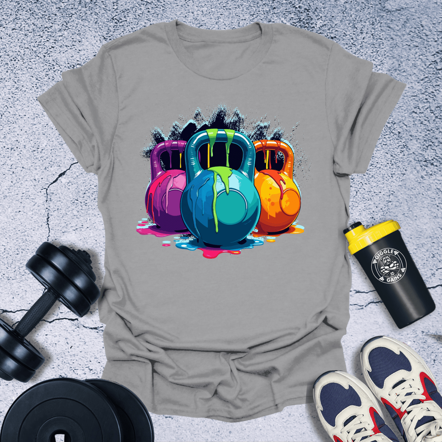 T-Shirt Sport Grey / S Colorful Kettlebells T-Shirt