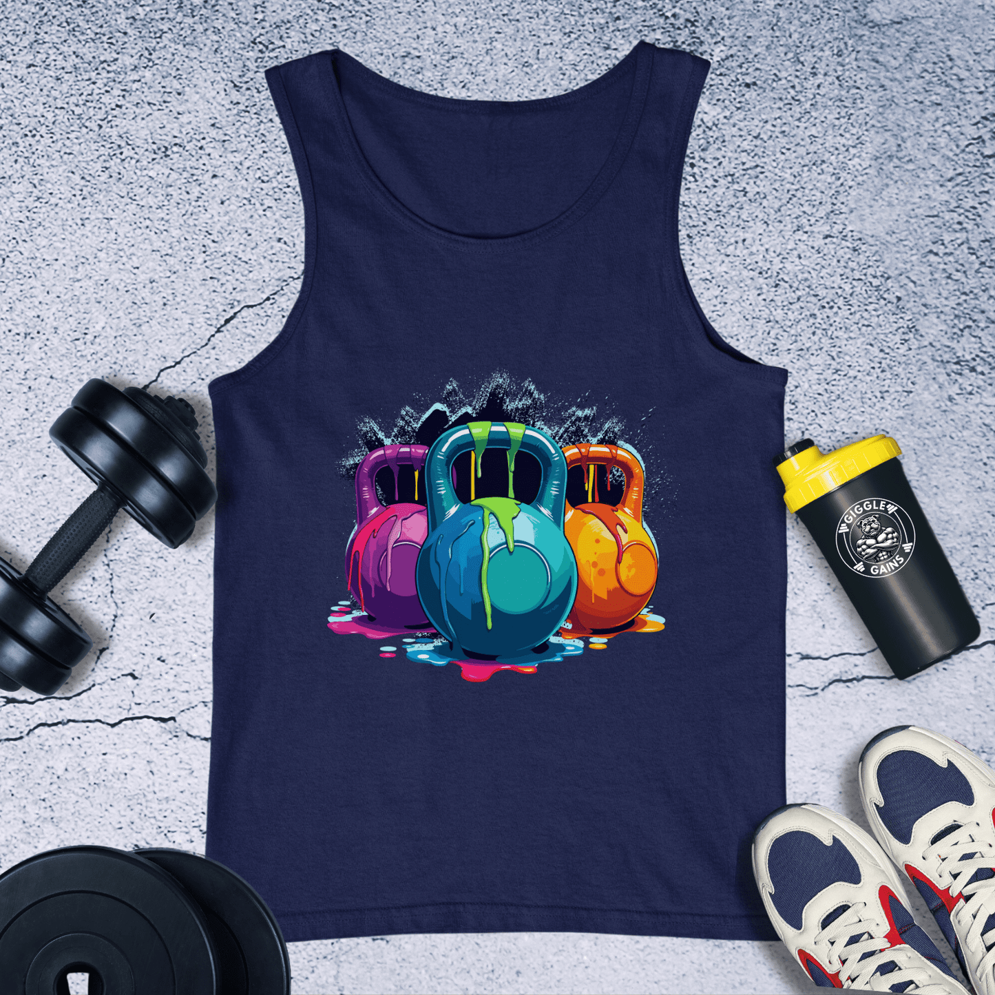 Tank Top Navy / XS Colorful Kettlebells Tank Top