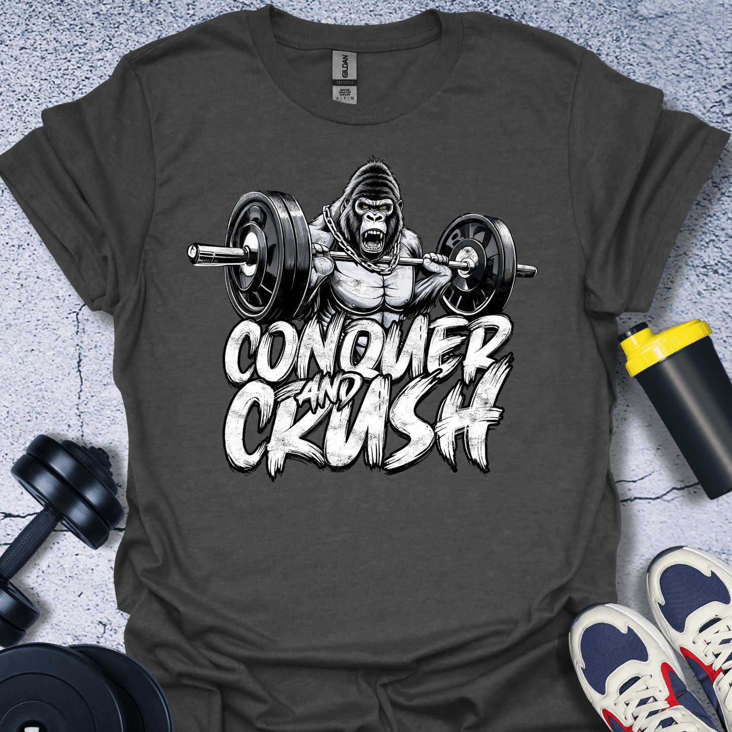 T-Shirt Dark Heather / S Conquer And Crush T-Shirt