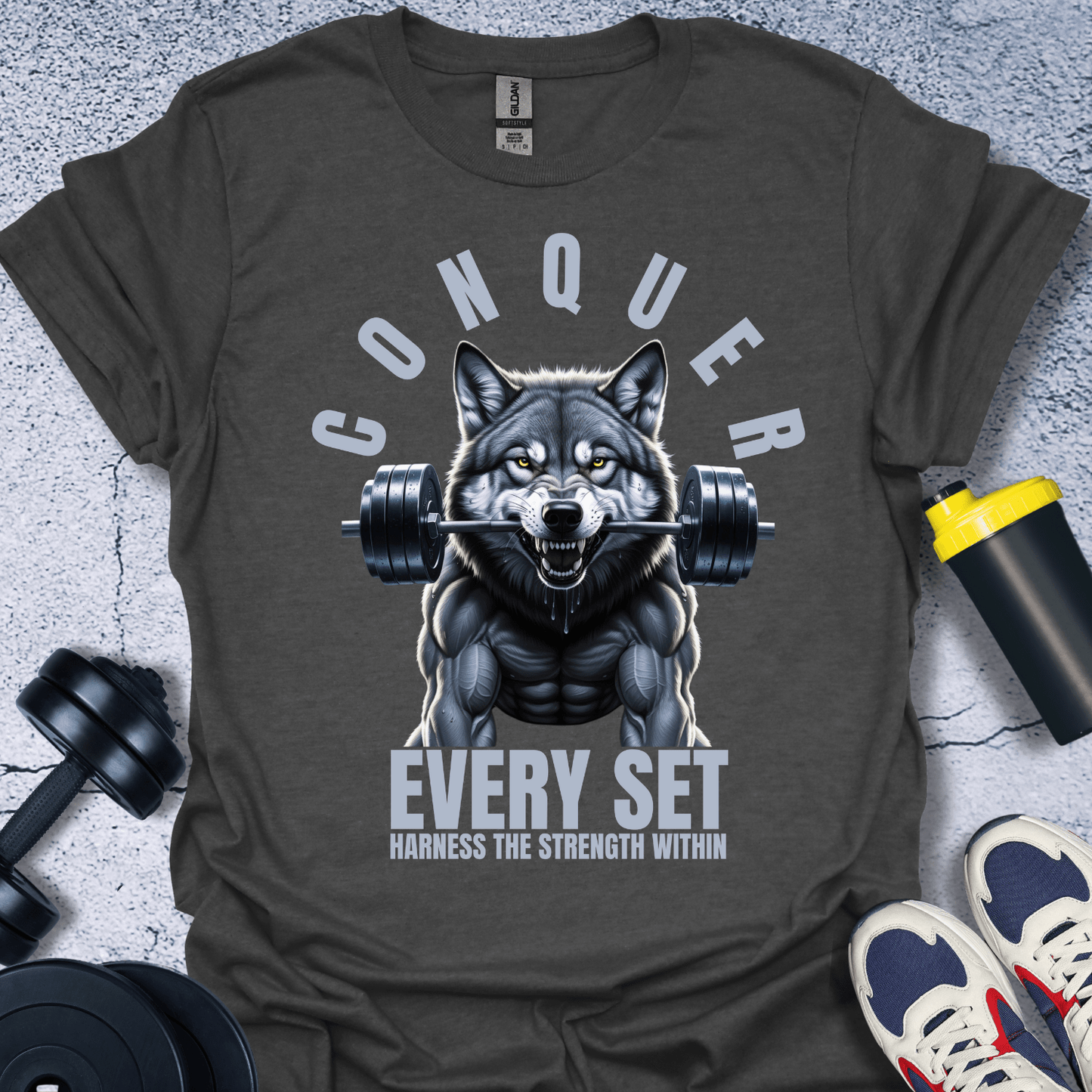 T-Shirt Dark Heather / S Conquer Every Set T-Shirt