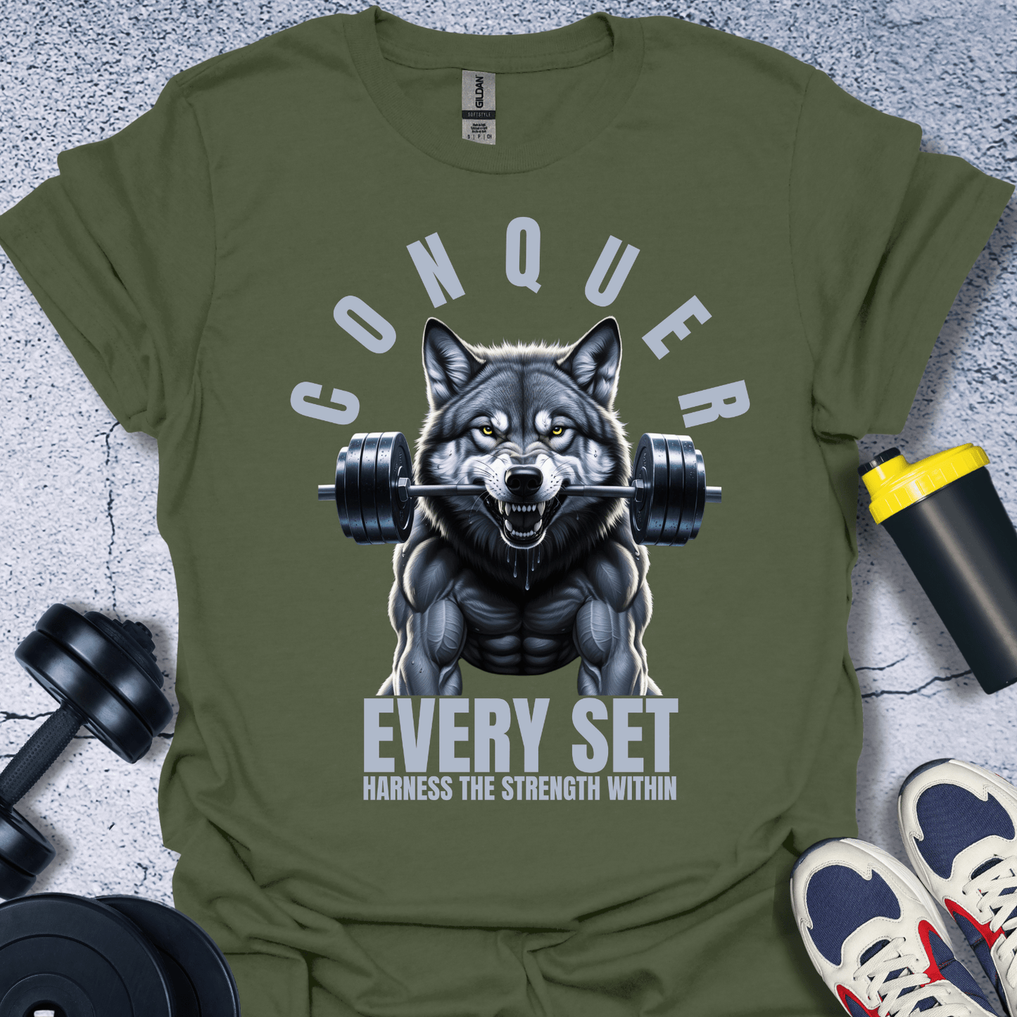 T-Shirt Military Green / S Conquer Every Set T-Shirt