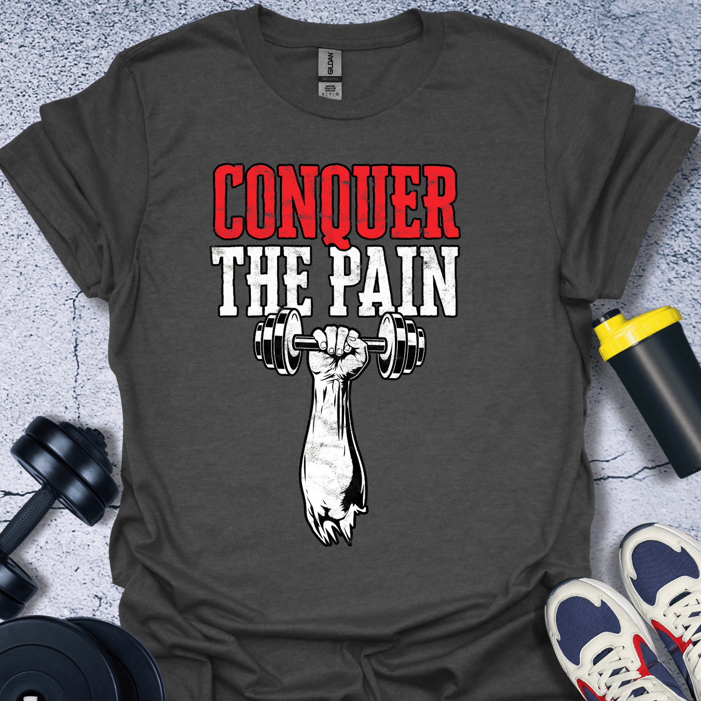 T-Shirt Dark Heather / S Conquer The Pain T-Shirt