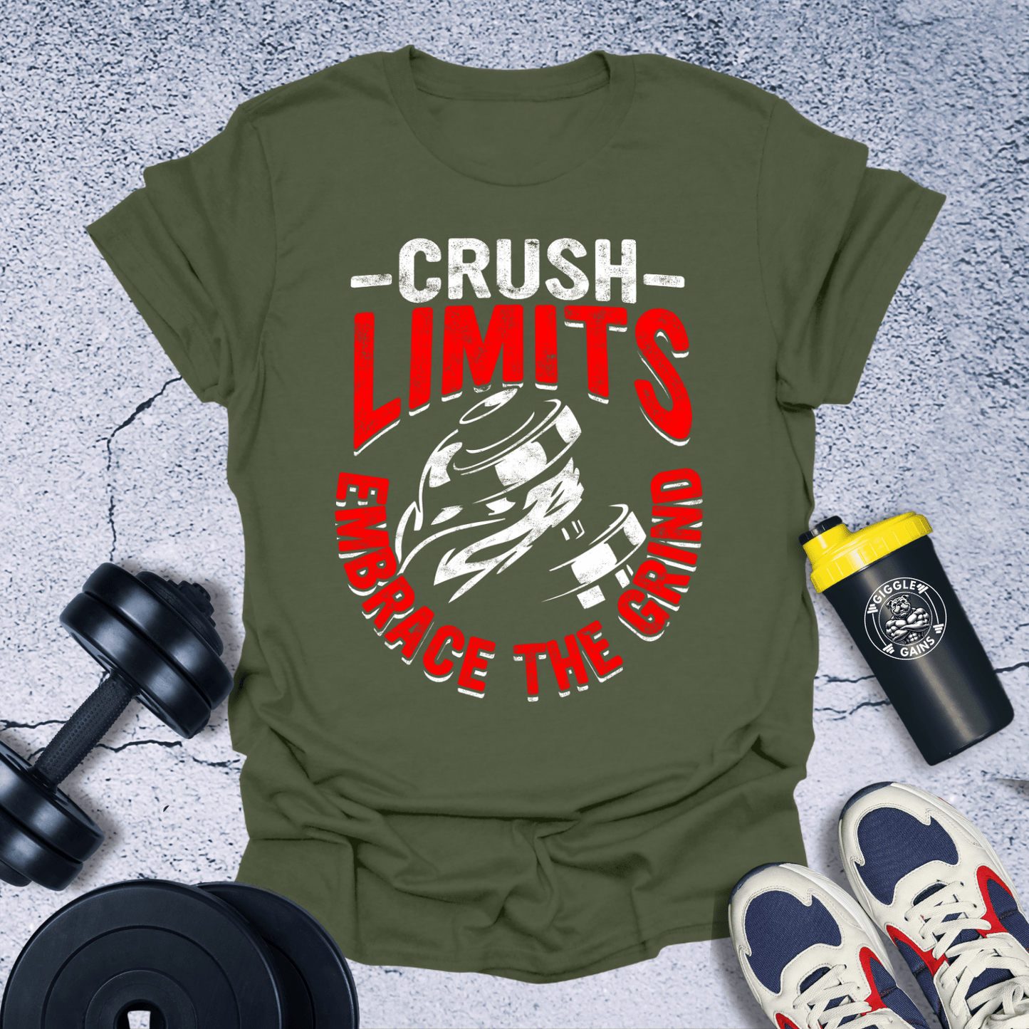 T-Shirt Military Green / S Crush Limits T-Shirt