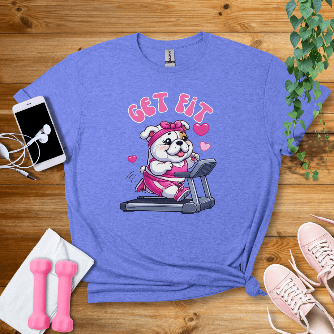 T-Shirt Heather Royal / S Cute Bulldog Get Fit T-Shirt