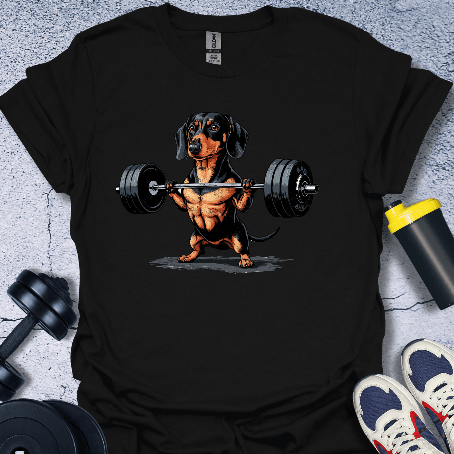 T-Shirt Black / S Dachshund Lifting T-Shirt