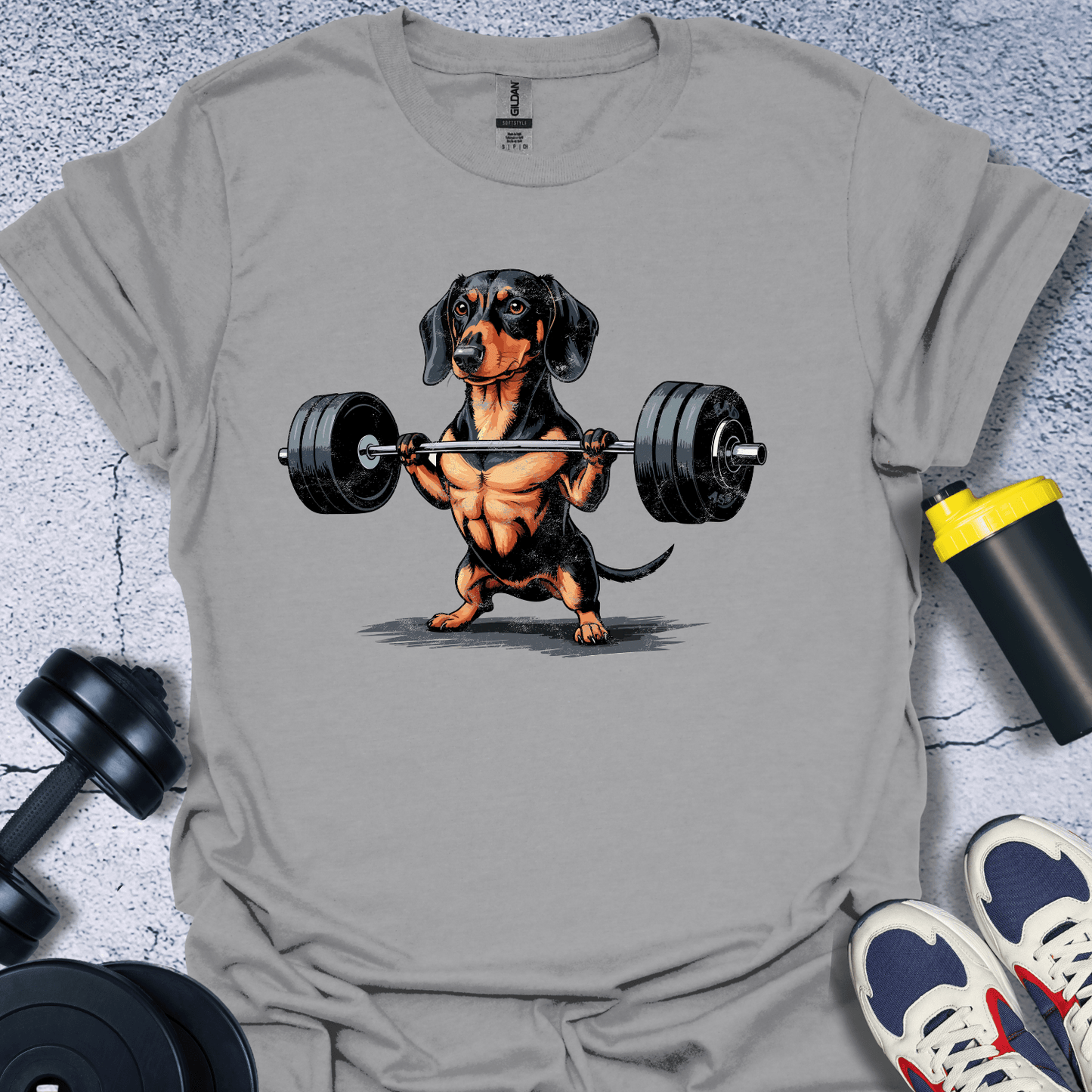 T-Shirt Sport Grey / S Dachshund Lifting T-Shirt